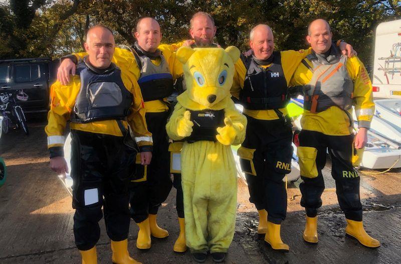 Members of the Lymington Lifeboat Crew arrive for their annual Optimist race - 24 hour Salterns Sailathon photo copyright Tanya Baddeley taken at Salterns Sailing Club and featuring the Optimist class