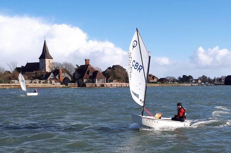 IOCA South Pre Zone Winter Training 6 at Bosham photo copyright Andy Kerr taken at Bosham Sailing Club and featuring the Optimist class