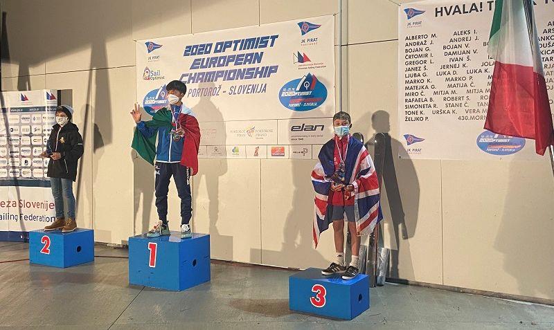 Team GBR at the 2020 Optimist European Championship - the podium photo copyright Clare Sargent taken at  and featuring the Optimist class