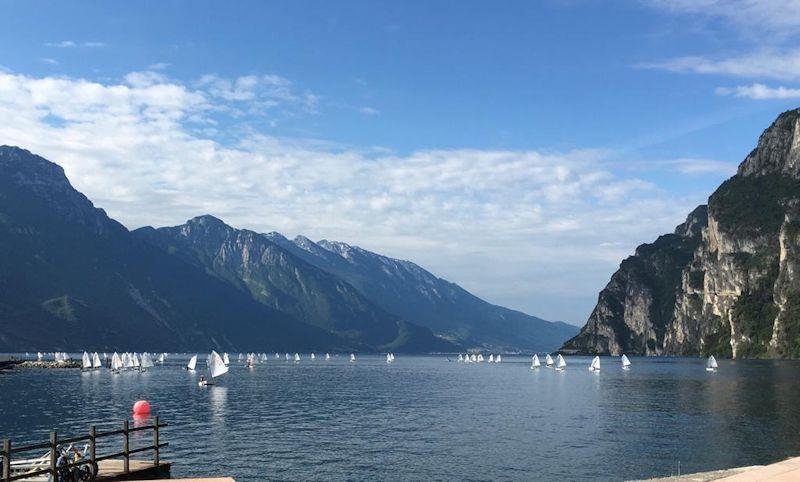 GBR sailors during the Optimist Youth Centenary Regatta at Lake Garda photo copyright Anette Soyer taken at Fraglia Vela Riva and featuring the Optimist class