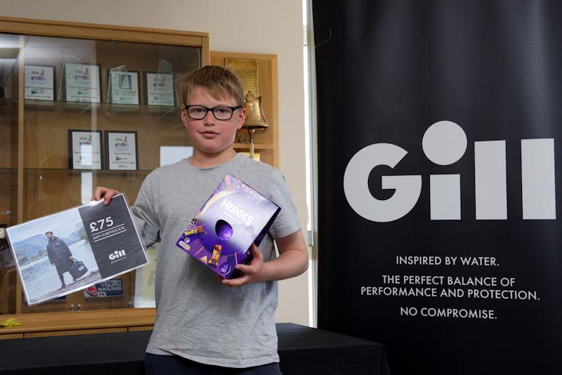 Will Mears took first place in the Optimist main fleet at the Gill Easter Egg event at Grafham Water - photo © Paul Sanwell / OPP