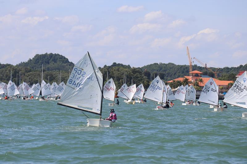 Sailors sailing downwind - Raffles Marina Optimist Regatta 2022 photo copyright Raffles Marina taken at Singapore Sailing Federation and featuring the Optimist class