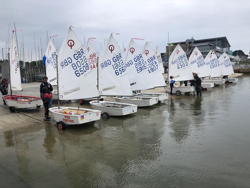 Regatta fleet launching during the Parkstone Optimist Open - photo © Elaine Hakes