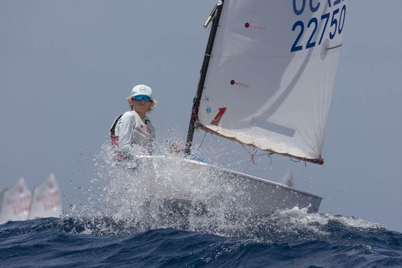 The USA's Beck Brill, winner of the 2022 International Optimist Regatta in St. Thomas, U.S. Virgin Islands photo copyright Matias Capizzano taken at St. Thomas Yacht Club and featuring the Optimist class