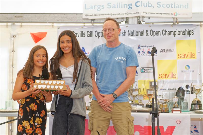 Eliana Edwards & Lila Edwards Main Junior & Main Senior Fleet winners - IOCA UK Optimist Nationals at Largs Sailing Club photo copyright Paul Sanwell / OPP taken at Largs Sailing Club and featuring the Optimist class