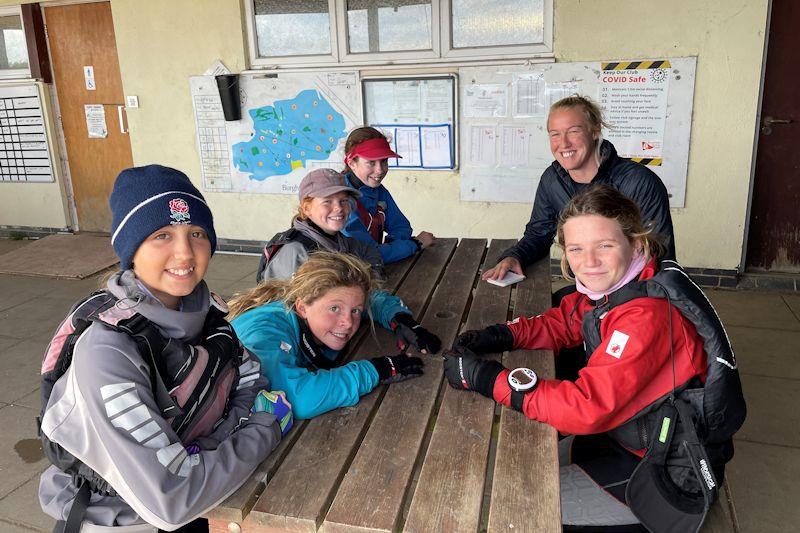 Anna Carpenter coaching at the Optimist Junior Girls Training at Burghfield photo copyright BSC taken at Burghfield Sailing Club and featuring the Optimist class