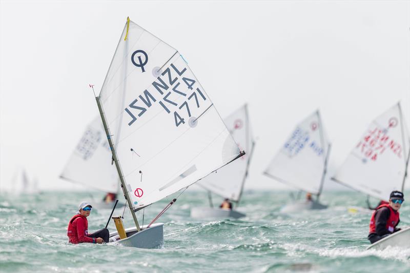 William Mason - Day 4 - 2023 Toyota Optimist NZ Nationals - Wakatere BC - April 10, 2023 photo copyright Adam Mustill taken at Wakatere Boating Club and featuring the Optimist class