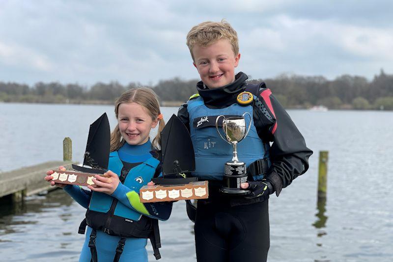 Kit and Claudia Bentall win at the Easter Optimist open meeting at Norfolk Broads photo copyright Ruth Knight taken at Norfolk Broads Yacht Club and featuring the Optimist class