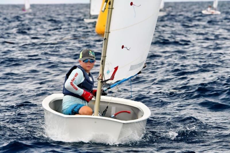 The USVI's Howard Zimmerman wins the Blue Fleet in 30th IOR photo copyright Dean Barnes taken at St. Thomas Yacht Club and featuring the Optimist class