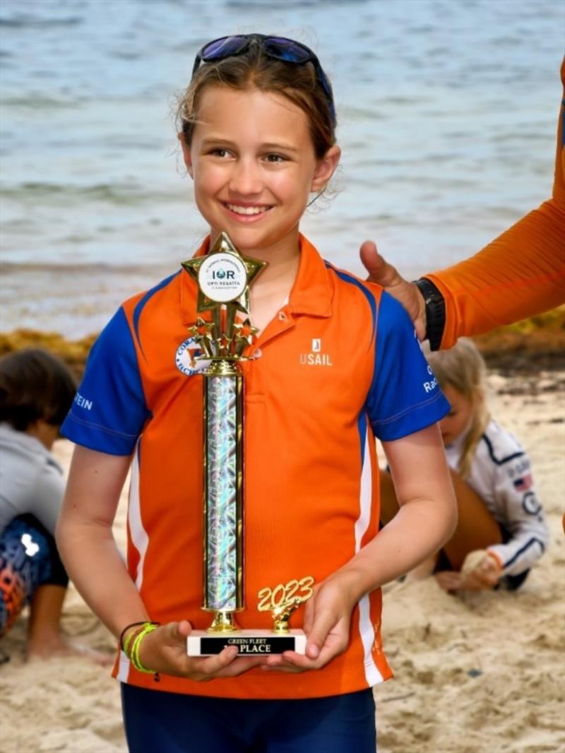 The USA's Julia Bernstein, Green Fleet Winner at 30th IOR photo copyright Dean Barnes taken at St. Thomas Yacht Club and featuring the Optimist class