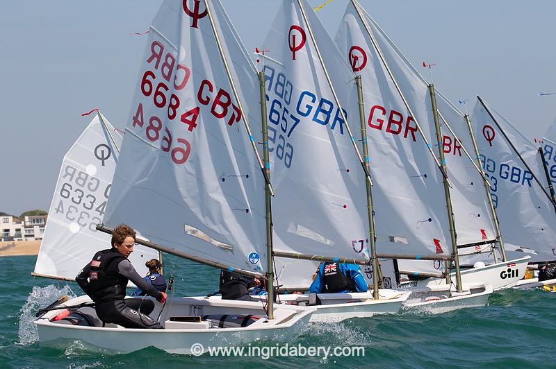 Magic Marine UK Optimist open meeting at Hayling Island - Main fleet photo copyright Ingrid Abery / www.ingridabery.com taken at Hayling Island Sailing Club and featuring the Optimist class