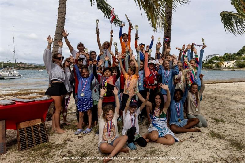 Beginner Green Fleet sailors on the beach at the St. Thomas Yacht Club - photo © Matias Capizzano