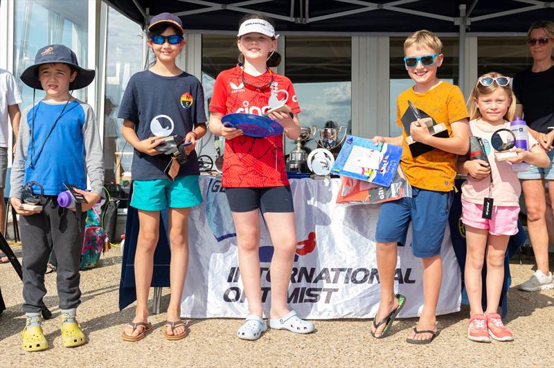Coached Regatta fleet prizewinners - Gill Optimist Early Summer Championships at Brightlingsea photo copyright Paul Sanwell / OPP taken at Brightlingsea Sailing Club and featuring the Optimist class