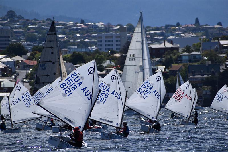 Optimist dinghy sailors prepping for the 2026 Australian Championship in Hobart this week photo copyright Jane Austin taken at Royal Yacht Club of Tasmania and featuring the Optimist class