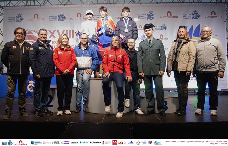 Overall podium with the authorities - Euromarina Optimist Torrevieja 2026 - photo © Pep Portas / RCN Torrevieja