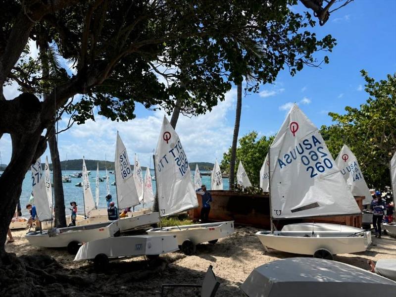 Sailors rigging their boats on the beach at the St. Thomas Yacht Club - photo © IOR / Nikki Barnes