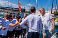 HM King Felipe of Spain congratulates the crew of Estrella Damm - 43 Copa del Rey MAPFRE Day 5 © Nico Martínez / Copa del Rey MAPFRE