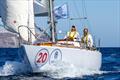 Harris's Maisa 36 MOWGLI OF PORTSMOUTH (ESP), the oldest boat in the fleet, making their transit through the gate at Santorini &copy; Nikos Alevromytis / Alen Photography