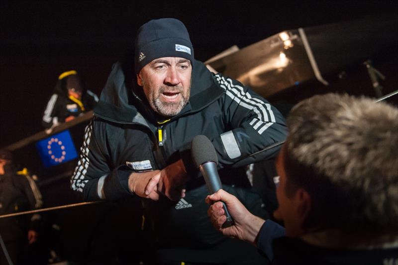 Tim Kröger, Spirit of Europe skipper, at the finish of the 2015 Nord Stream Race - photo © Andrey Sheremetyev