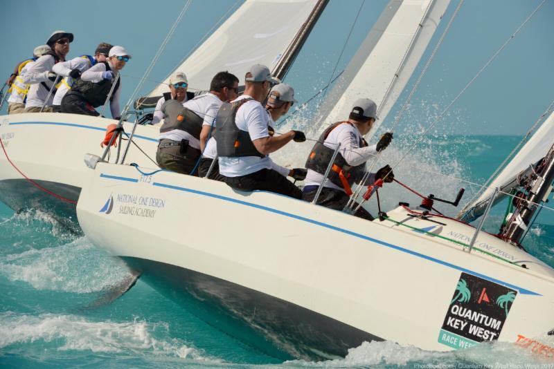 Tight start action in the Flying Tigers on day 2 at Quantum Key West Race Week - photo © Quantum Key West Race Week / www.PhotoBoat.com