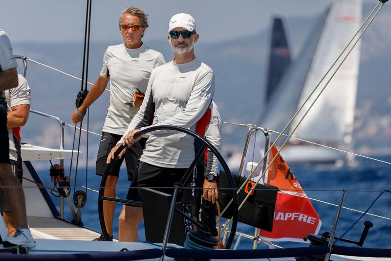 HM King Felipe VI helming "Aifos 500" on day 4 of the 37th Copa del Rey MAPFRE in Palma photo copyright Nico Martinez / Copa del Rey MAPFRE taken at Real Club Náutico de Palma and featuring the ORC class