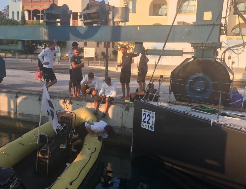 Winners get measurement checks, such as this look at the forward freeboard station by ORC measurer Matteo Zuppini from Australia - 2018 ORC European Championship photo copyright Dobbs Davis taken at Famagusta Nautical Club and featuring the ORC class