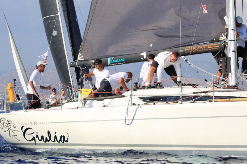 The Giulia team in action refining their team work  - 2018 ORC European Championship photo copyright Nikos Pantis taken at Famagusta Nautical Club and featuring the ORC class