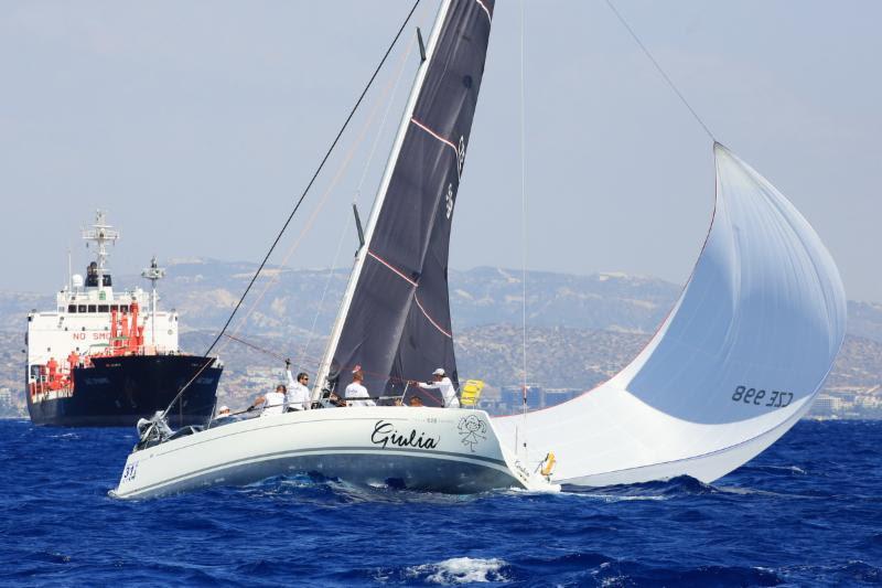 The breezy conditions got the best of the Giulia team at one point today, but they recovered well enough to preserve their Silver medal position in the class photo copyright Nikos Pantis taken at Famagusta Nautical Club and featuring the ORC class