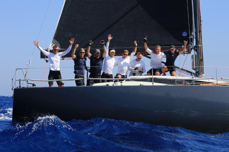 Katariina II team celebrates victory as new 2018 ORC Class C European Champions photo copyright Nikos Pantis taken at Famagusta Nautical Club and featuring the ORC class