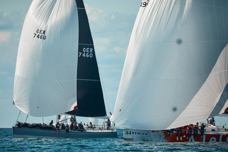 Class B series leader Halbtrocken opted for a symmetrical spinnaker while fellow X-41 Premium flies an a-sail - 2019 SSAB ORC European Championship, Day 2 - photo © Felix Diemer