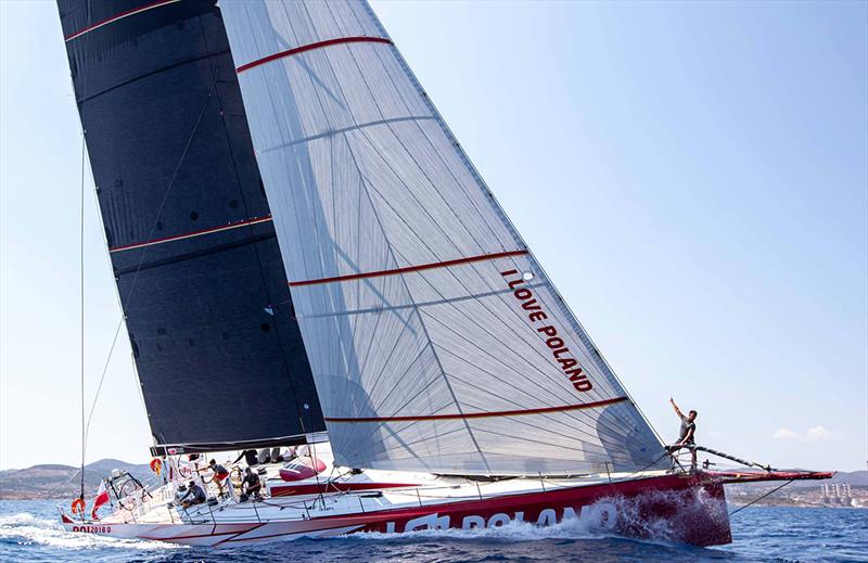 I Love Poland shortly after the race start at Sounio - AEGEAN 600 photo copyright Nikos Alevromytis taken at Hellenic Offshore Racing Club and featuring the ORC class