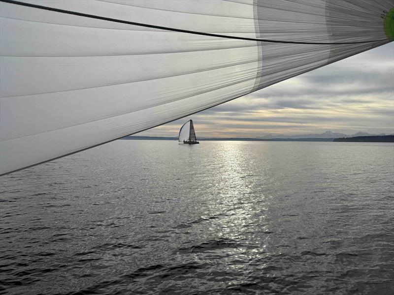 Terremoto, a Riptide 35, with the Olympic Mountains to the west - photo © David Schmidt