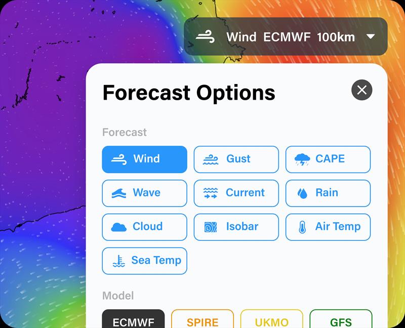 PredictWind makes it easy to view different weather models  photo copyright PredictWind taken at Riverside Yacht Club, Connecticut and featuring the ORC class