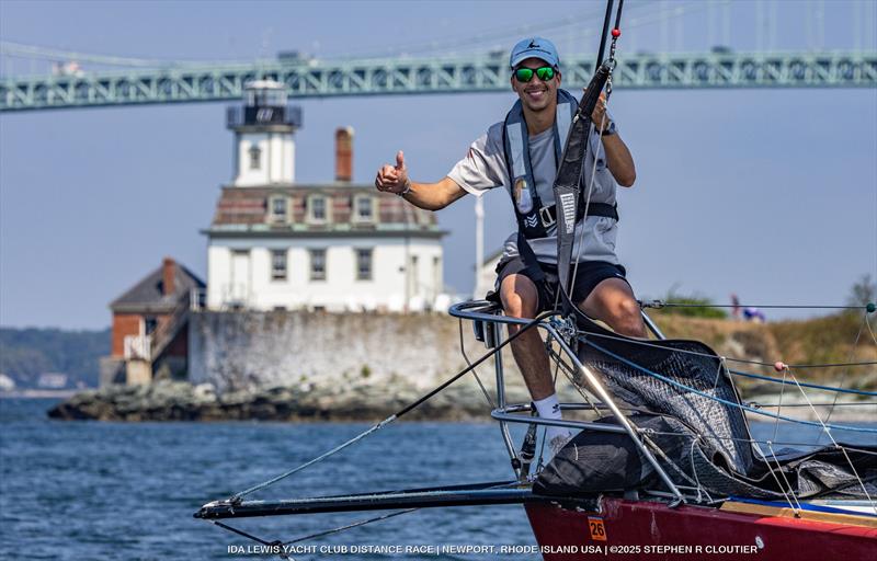 Ida Lewis Distance Race 2025 bow man on Rikki photo copyright Stephen Cloutier taken at Ida Lewis Yacht Club and featuring the ORC class