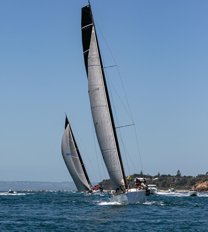 Faster Forward in pursuit of The Jackal in the 2025 Melbourne to Hobart Yacht Race - photo © Al Dillon