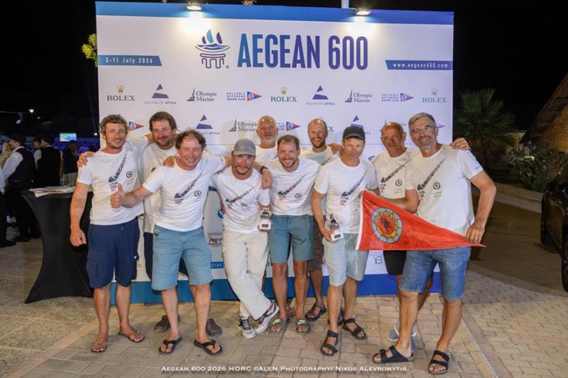 Maks Vrecko and his team on KARPO IDRIJA (SLO) show their enthusiasm at winning the ORC Two class photo copyright Nikos Alevromytis / Alen Photography taken at Hellenic Offshore Racing Club and featuring the ORC class