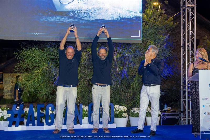 Patrick and Vincent Harris accepting their trophies for 3rd place in the ORC Double Handed class - photo © Nikos Alevromytis / Alen Photography