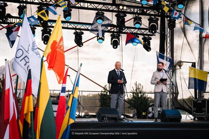 Raimundas Daubaras, President of the Lithuanian Yachting Union - Opening Ceremony - Klaipeda ORC European Championship 2026, Lithuania - photo © Janis Spurdzins