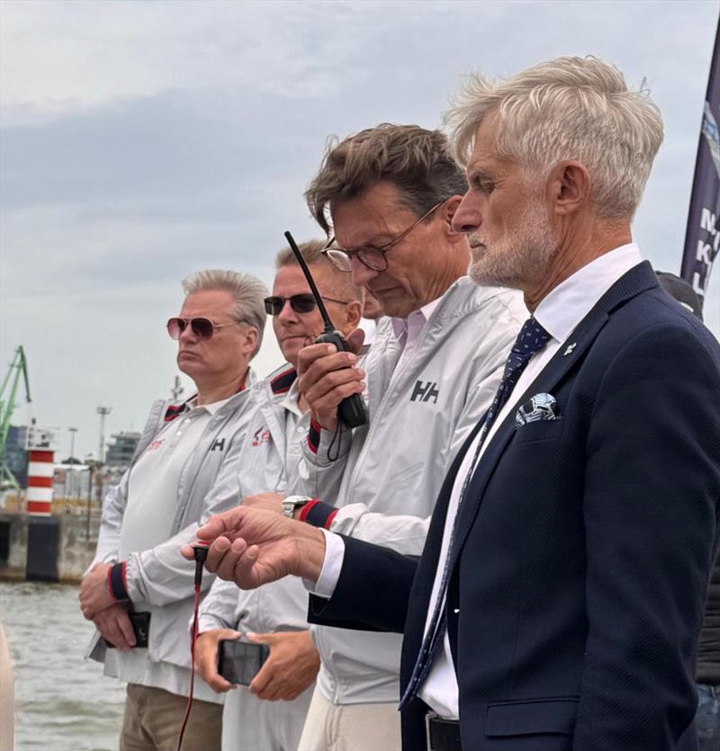 PRO Eckart Reinke and Algis Latakas, Director General of the Klaipeda State Seaport Authority at the Long Offshore Race start - Klaipeda Port leg - Klaipeda ORC European Championship 2026, Lithuania - photo © ORC | Piret Salmistu
