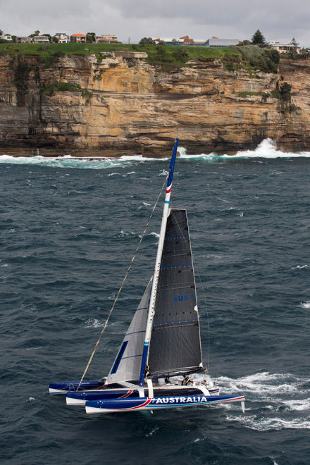 Sean Langman's ORMA60 Team Australia during their Sydney to Hobart passage record attempt photo copyright Andrea Francolini taken at  and featuring the ORMA 60 class