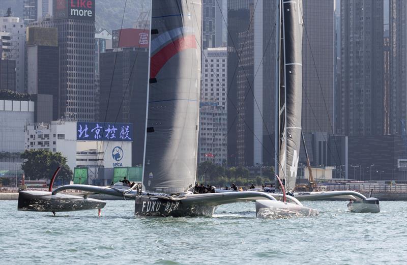 Scallywag/FUKU and Maserati MOD70 on the start line. RHKYC Nha Trang Rally 2019 photo copyright Guy Nowell / RHKYC taken at  and featuring the ORMA 60 class