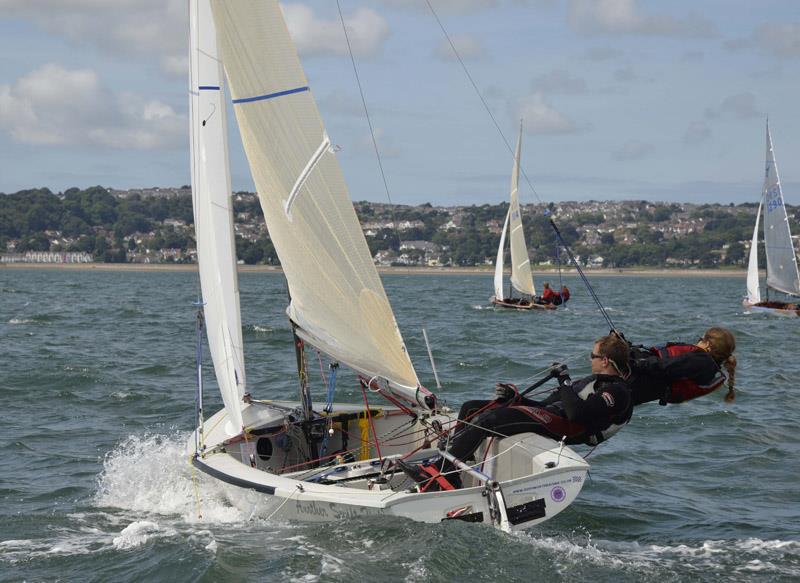 Brendon Pell & Charlotte Fletcher on day 3 of the Osprey Nationals at Mumbles photo copyright Colin Jenkins taken at Mumbles Yacht Club and featuring the Osprey class