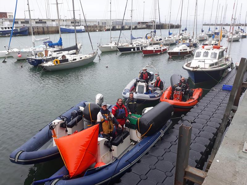 The rescue team during the Osprey Nationals in Weymouth photo copyright Simon Hawkes taken at Weymouth Sailing Club and featuring the Osprey class