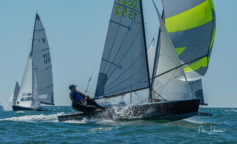 2023 Osprey Class Nationals: 2023 National Champions Matt Rainback & Phill Angrave sailing Osprey 1353 `String driven Thing`,  photo copyright Peter Hickson taken at Hayling Island Sailing Club and featuring the Osprey class
