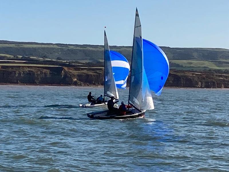 Osprey Round the Isle of Wight Race - Two of the fleet on the south of the island taken from the mother ship - photo © Ros Downs