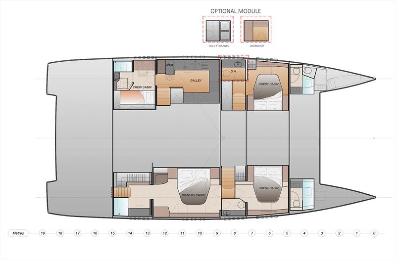 Oyster C60 - Hull arrangement galley down photo copyright Oyster Yachts taken at  and featuring the Oyster class
