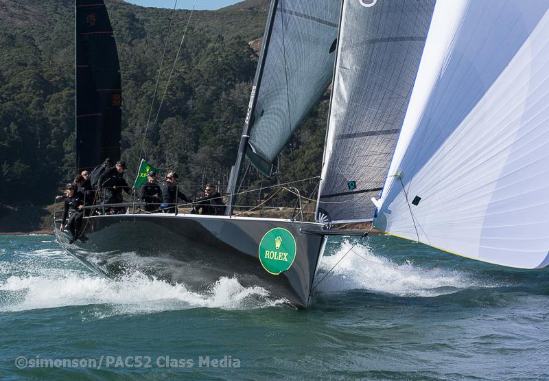 Pac 52s on day 1 of the Rolex Big Boat Series 2018 photo copyright Erik Simonson / PAC52 Class taken at St. Francis Yacht Club and featuring the Pac 52 class