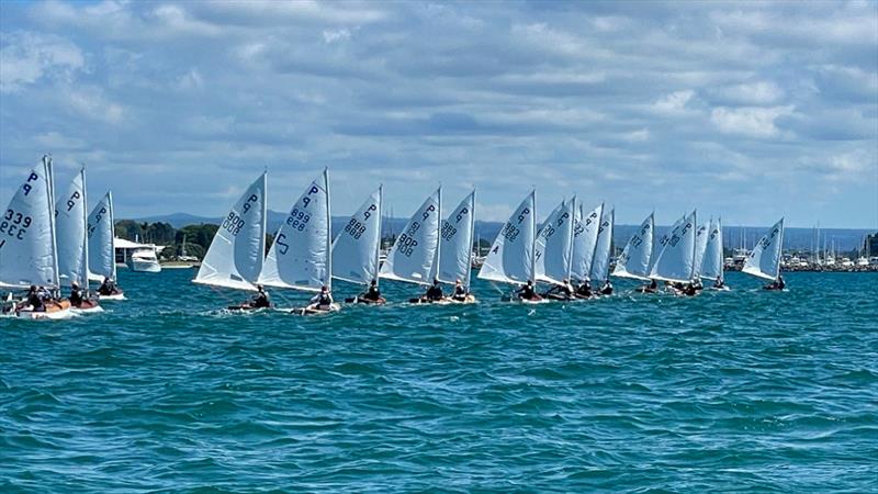 Callum Hyde leads Race 2 -  P class - 2024 Tauranga Cup, January 7, 2024, Tauranga photo copyright Gary Smith taken at Tauranga Yacht & Powerboat Club and featuring the P class class