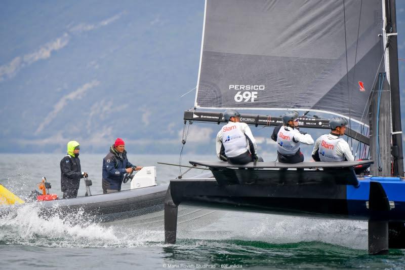 Young Azzurra training in Malcesine, Lake Garda with coach Gabriele Bruni photo copyright Marta Rovatti Studihrad / 69F Media taken at Yacht Club Costa Smeralda and featuring the Persico 69F class