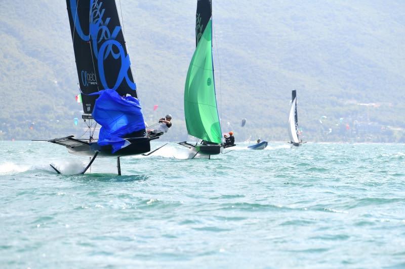 Young Azzurra at the head of the Persico 69F fleet, Youth Foiling Gold Cup Act 2 photo copyright 69F Media / Marta Rovatti Studihrad taken at  and featuring the Persico 69F class